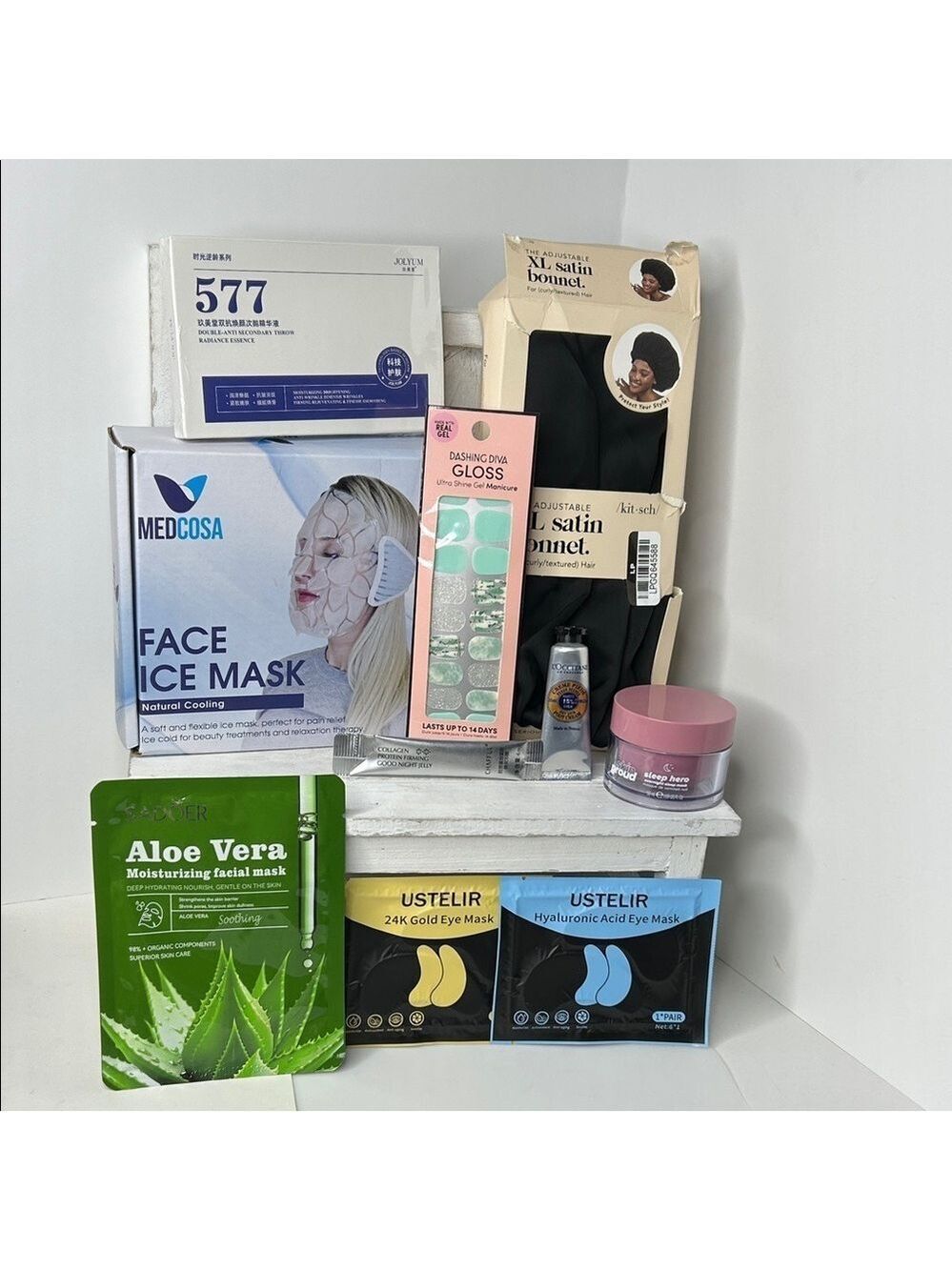Skincare Set with Face Ice Mask & Satin Bonnet